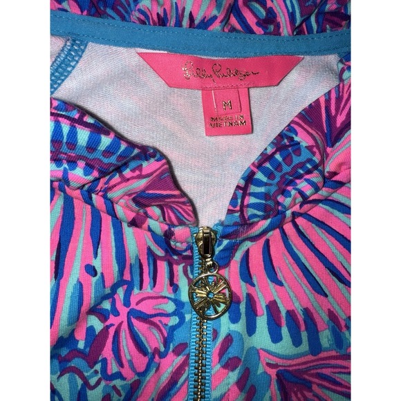 Lilly‎ Pulitzer Skipper UPF 50+ Ruffle Popover Turquoise Oasis Shelleidoscope M - Picture 7 of 12